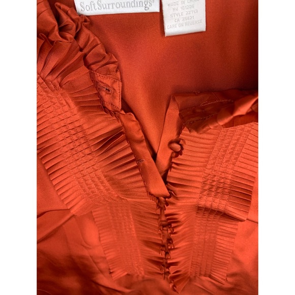 Soft Surroundings : silk tuxedo ruffled blouse #0113 - Picture 6 of 9